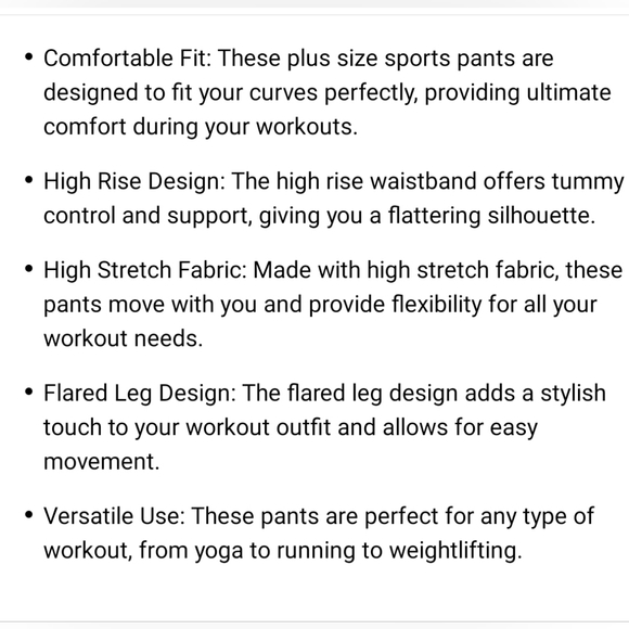 Sports Pants, Solid High Rise High Stretch Fitness Flared leggings pants - Picture 3 of 3